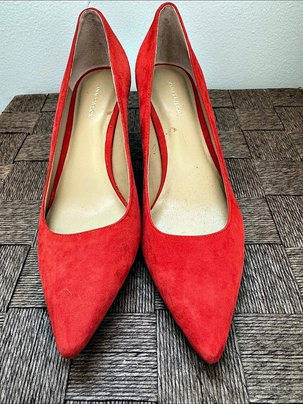 Ann Taylor Red Pointed Toe Heels
